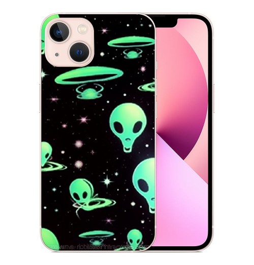 Shangniulu Compatible for iPhone 14 Pro Case, Mysterious Alien UFO iPhone Case Drop Protection Slim Shockproof TPU Case Gift for Men Women