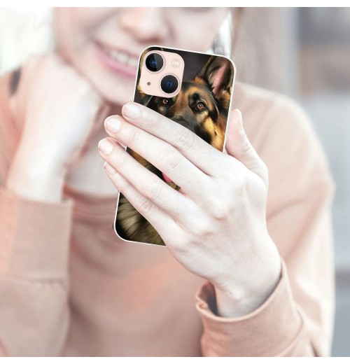 Shangniulu Compatible for iPhone 14 Pro Case, Mighty Loyal Dog German Shepherd Dog iPhone Case Drop Protection Slim Shockproof TPU Case Gift for Men Women