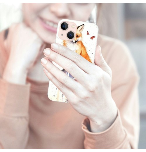 Shangniulu Compatible for iPhone 14 Pro Case, Vintage Cute Funny Fox iPhone Case Drop Protection Slim Shockproof TPU Case Gift for Men Women