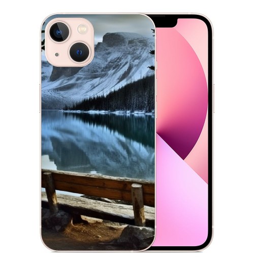 Shangniulu Compatible for iPhone 13 Pro Case, Aesthetic Nature Snow Mountain Lake iPhone Case Drop Protection Slim Shockproof TPU Clear Case Gift for Men Women