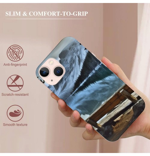 Shangniulu Compatible for iPhone 13 Pro Case, Aesthetic Nature Snow Mountain Lake iPhone Case Drop Protection Slim Shockproof TPU Clear Case Gift for Men Women