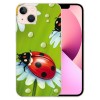 Shangniulu Compatible for iPhone 13 Pro Case, Funny Red Ladybugs Daisies iPhone Case Drop Protection Slim Shockproof TPU Clear Case Gift for Men Women