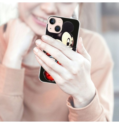 Shangniulu Compatible with iPhone 13 Pro Case Mickey Mouse Cartoon Print Crystal Clear Slim Soft TPU Bumper Anti-Scratch Four Corners Cushion Shockproof Protection Hard Back Cover