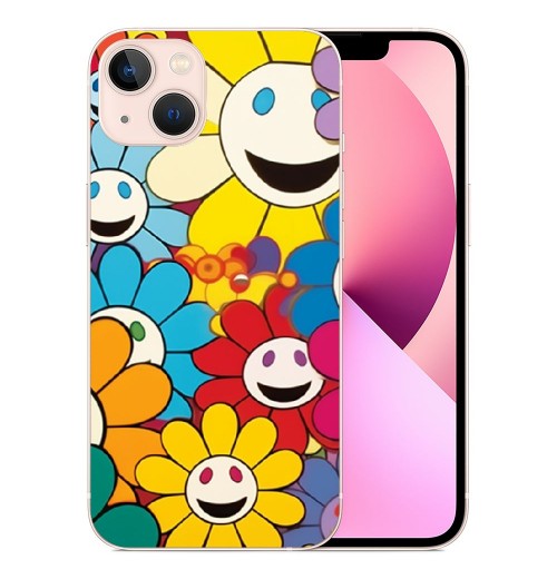 Shangniulu Cute Flower Case Girls Women Cute Face Print Case Floral Design Shockproof Protective Cases Soft TPU Hard Back Anti-Scratch Cover