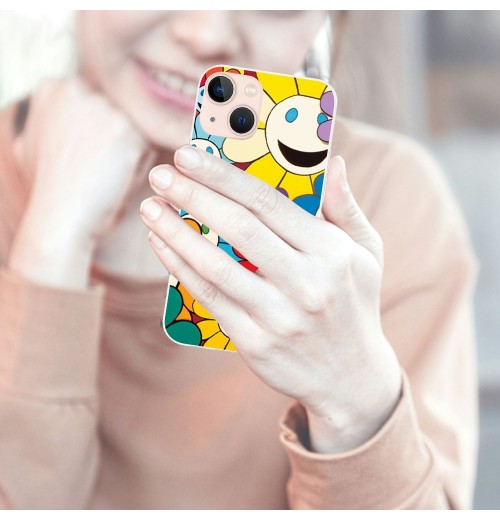 Shangniulu Cute Flower Case Girls Women Cute Face Print Case Floral Design Shockproof Protective Cases Soft TPU Hard Back Anti-Scratch Cover