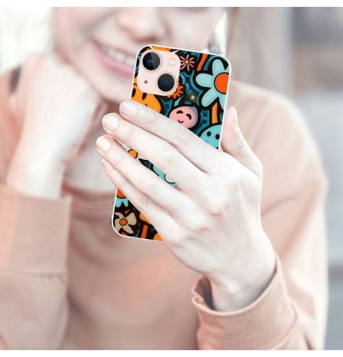 Shangniulu Hippie Flower Case Indie Aesthetic Cute Mushroom Graphic Print Shockproof Protective Case Soft TPU Hard Back Anti-Scratch Cover