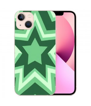 Shangniulu Cute Case Green Stars Coffee Latte Print Shockproof Protective Case Soft TPU Hard Back Anti-Scratch Cover for iPhone 13 Pro