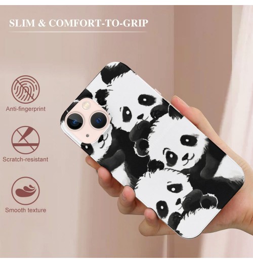 Shangniulu Compatible for iPhone 13 Pro Case, Cute Kawaii Panda Funny Animal iPhone Case Drop Protection Slim Shockproof TPU Clear Case Gift for Men Women