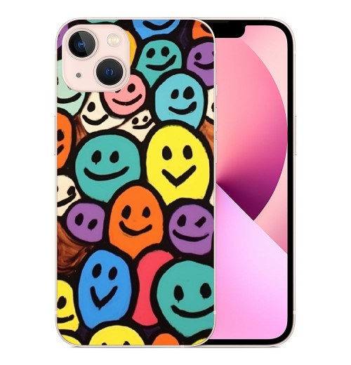 Shangniulu Cute Face Case Girls Women Cute Face Print Case Hippie Indie Design Shockproof Protective Cases Soft TPU Hard Back Anti-Scratch Cover