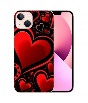 Shangniulu Love Heart Case Girls Women Cute Red Heart Print Shockproof Protective Case Soft TPU Hard Back Anti-Scratch Cover