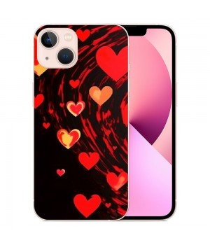 Shangniulu Love Heart Case Girls Women Cute Red Heart Print Shockproof Protective Case Soft TPU Hard Back Anti-Scratch Cover