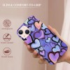 Shangniulu Blue Love Heart Printed Cases for iPhone 14,Cute Soft TPU Hard Back Shatter-Resistant Shockproof Anti-Fall Protective Girly Painting Art Cover Case