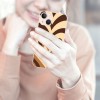 Shangniulu Brown Heart Case Cute Love Heart Coffee Latte Print Phone Case Shockproof Protective Case Soft TPU Hard Back Anti-Scratch Cover