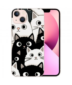 Shangniulu Cute Clear Phone Case for iPhone 13 Soft Shoockproof Phone Case Funny Cats Girly Case