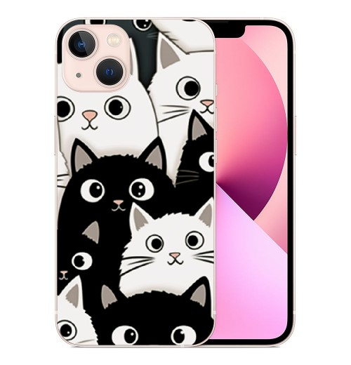 Shangniulu Cute Clear Phone Case for iPhone 13 Soft Shoockproof Phone Case Funny Cats Girly Case