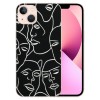 Shangniulu Abstract Art Case Line Face Print Shockproof Protective Cases Soft TPU Hard Back Anti-Scratch Cover