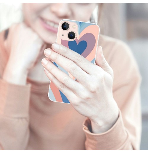 Shangniulu Love Heart Printed Case Girls Women Aesthetic Cute Shockproof Protective Case Soft TPU Hard Back Anti-Scratch Cover