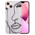 Shangniulu Aesthetic Abstract Face, Cute Art Line Pattern Design Clear TPU Phone Cases Soft Flexiable Slim Protective Cases, Anti-Scratch Shock Absorbing