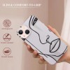 Shangniulu Aesthetic Abstract Face, Cute Art Line Pattern Design Clear TPU Phone Cases Soft Flexiable Slim Protective Cases, Anti-Scratch Shock Absorbing