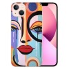 Shangniulu Abstract Colorful Art Case Indie Aesthetic Abstract Face Printed Shockproof Protective Case Soft TPU Hard Back Anti-Scratch Cover