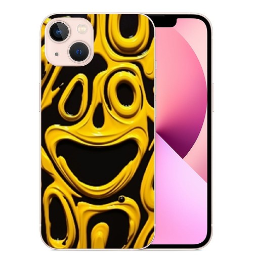 Shangniulu Lovely Case Yellow Trippy Cute Face Print Shockproof Protective Cases Soft TPU Hard Back Anti-Scratch Cover