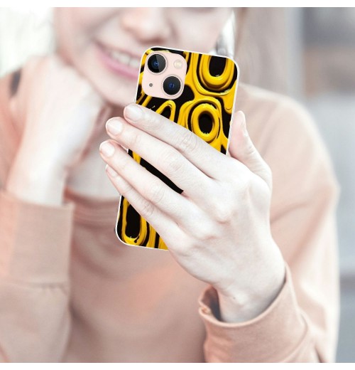 Shangniulu Lovely Case Yellow Trippy Cute Face Print Shockproof Protective Cases Soft TPU Hard Back Anti-Scratch Cover