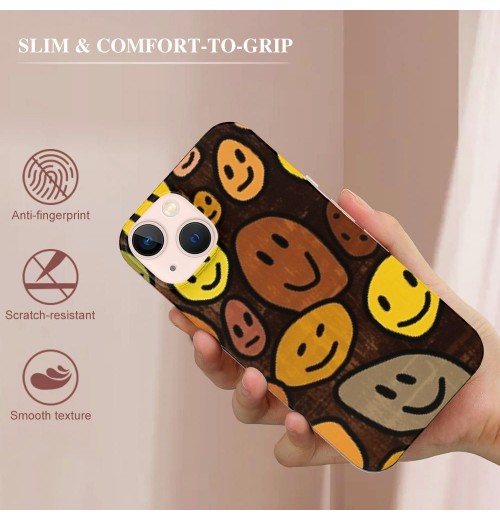 Shangniulu Cute Face Case Girls Women Cute Face Print Case Hippie Indie Design Shockproof Protective Cases Soft TPU Hard Back Anti-Scratch Cover