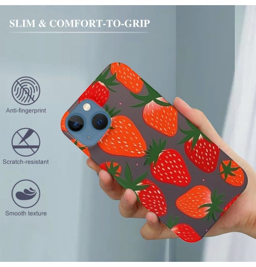 Strawberry Print iPhone Case Anti Slip and Drop Resistant Case for iPhone 15 Pro Max