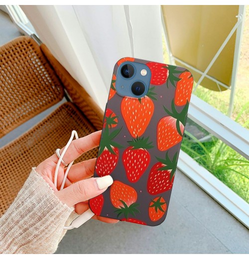 Strawberry Print iPhone Case Anti Slip and Drop Resistant Case for iPhone 15 Pro Max