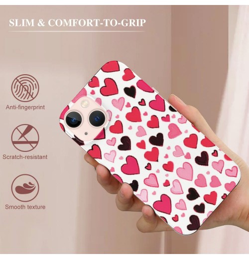 Shangniulu Cute Case Love Heart Print Shockproof Protective Cases Soft TPU Hard Back Anti-Scratch Cover for iPhone 14